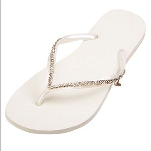 Havianas  Slim Crystal Mesh Flip Flop Sz 7